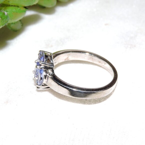 Natural Tanzanite Gemstone Sterling Silver Ring, Unique December Birthstone - Picture 6 of 8